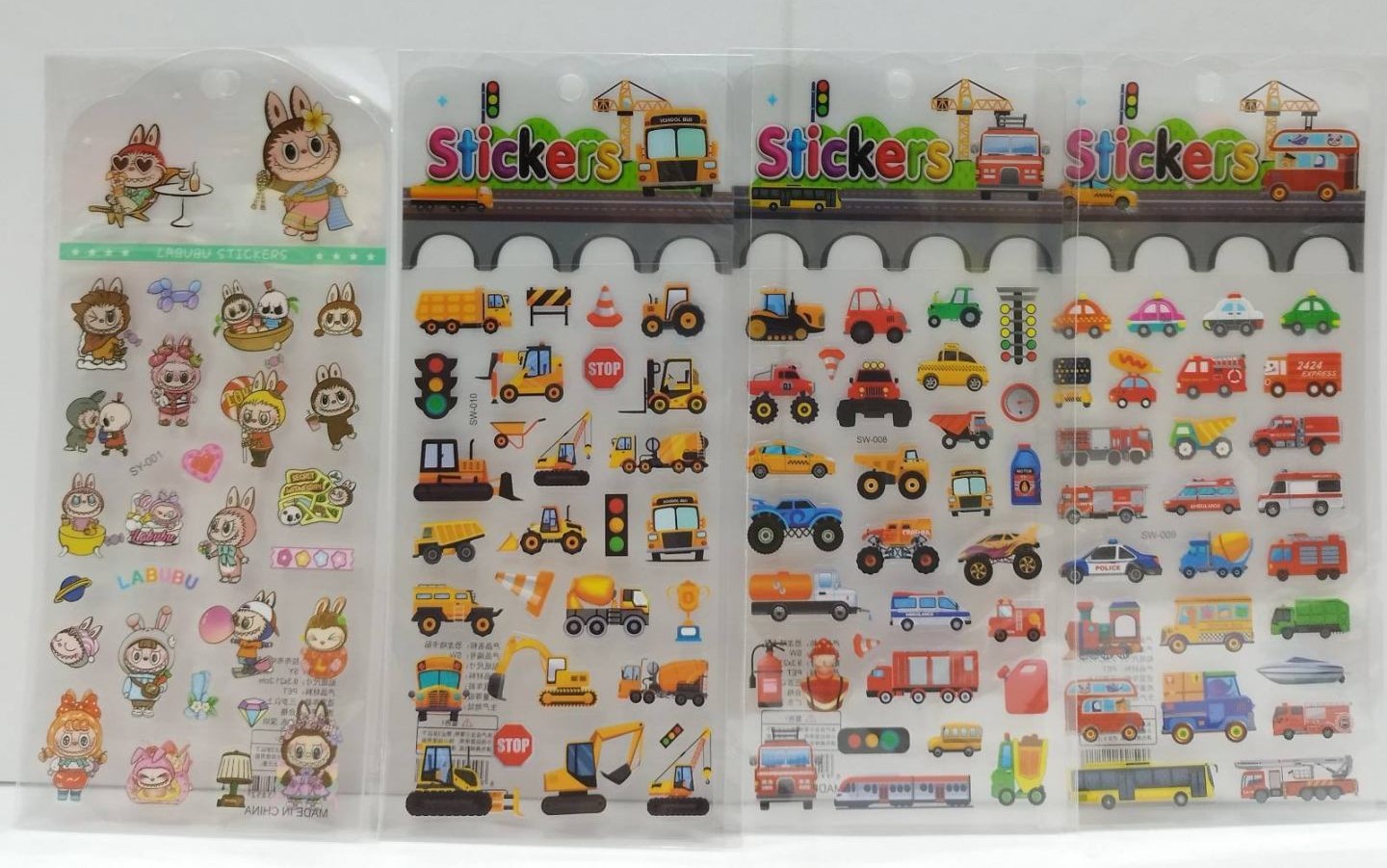 3D puffy transportation stickers & Labubu Stickers - Pack of 20