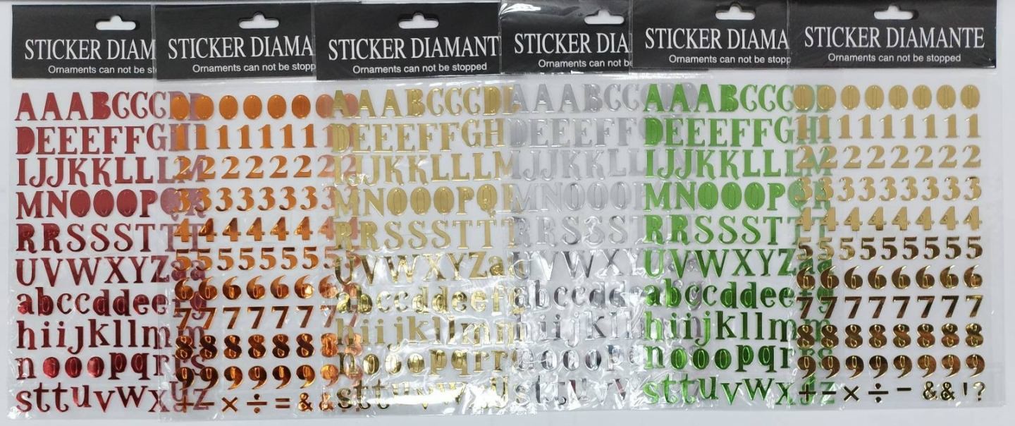 Sticker Diamante Sticker Sheets - Single