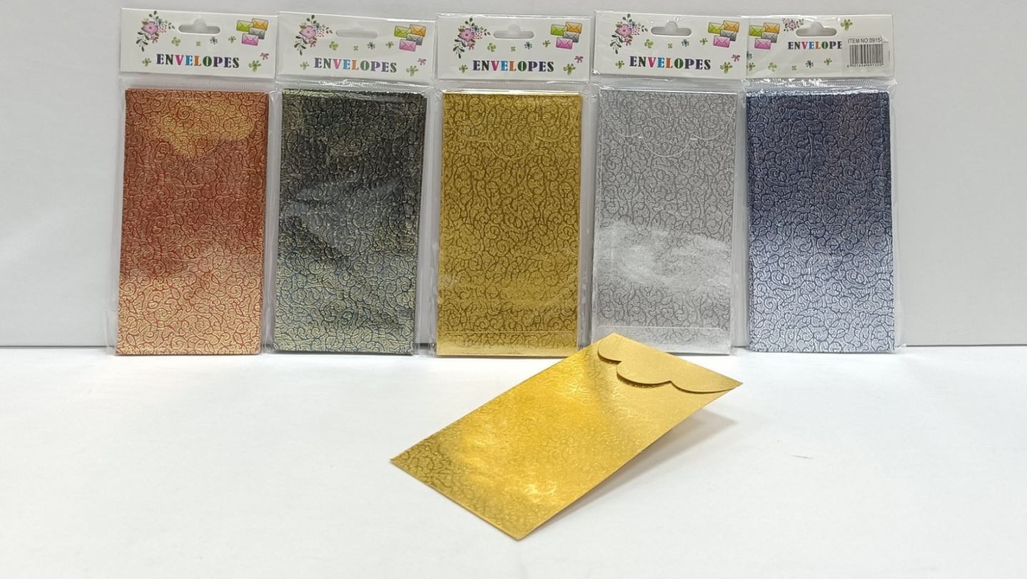 Metallic Paper Open End Envelopes - Pack of 10