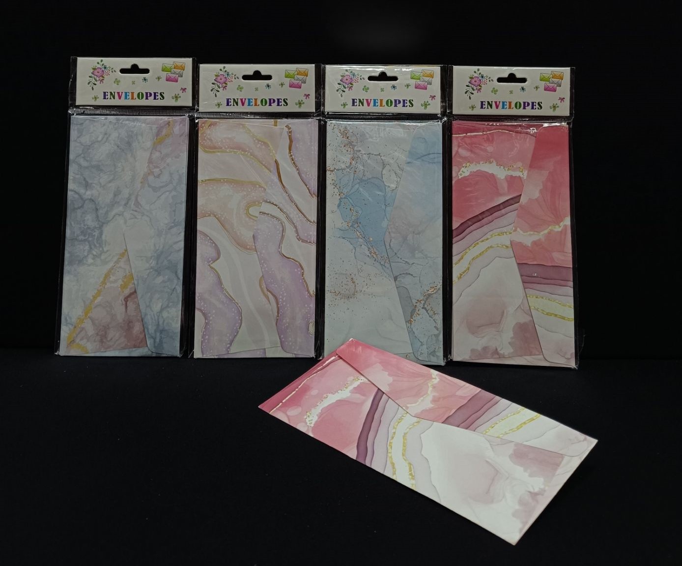 Marble Designed Paper Envelopes Bundle (12x Pack of 10)