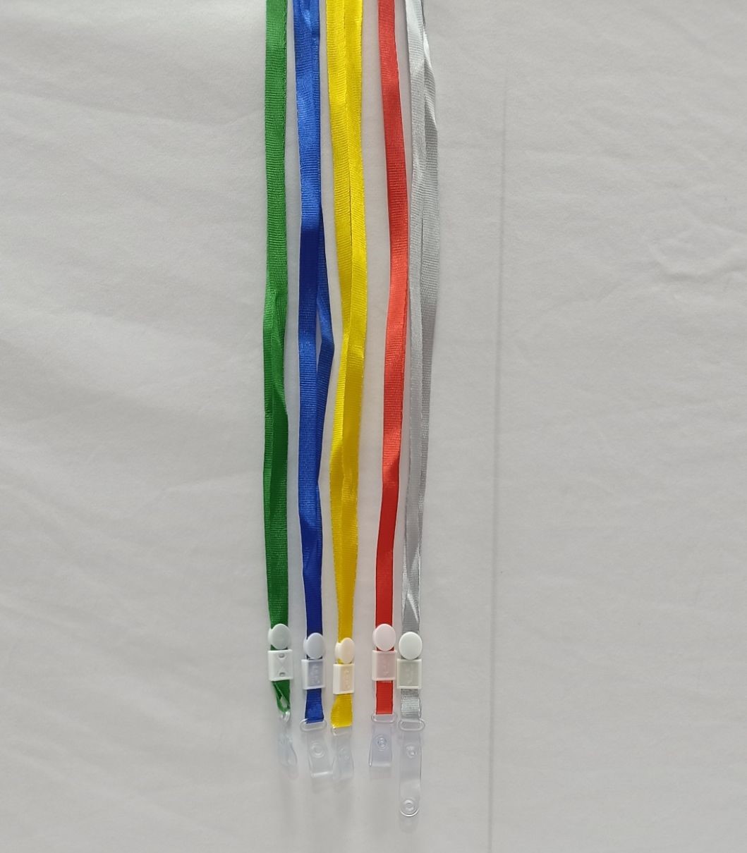 Pack of Multi-color fabric neck lanyards with plastic badge clips (100pcs)
