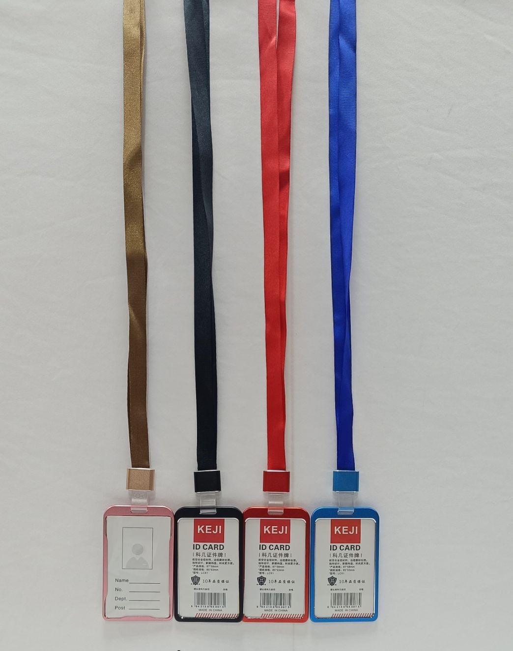 Keji Vertical ID Card Holders (Lanyards with built-in loop connector style)